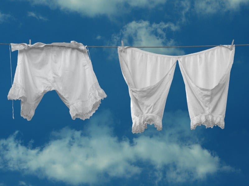 victorian underwear on washing line